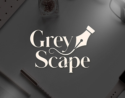 GreyScape Brand Identity, Book Cover Design, pen Design