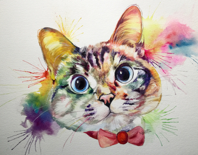 Watercolour cat