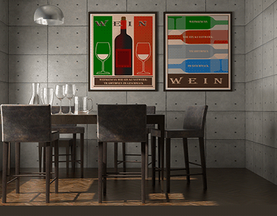 Plakate für eine Weinbar