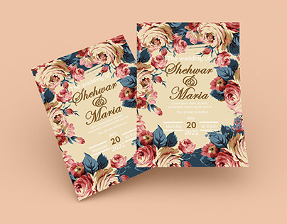 Floral wedding poster design
