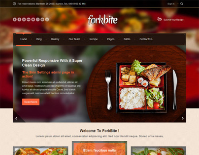 Forkbite, WordPress Restaurant Food Recipes Theme