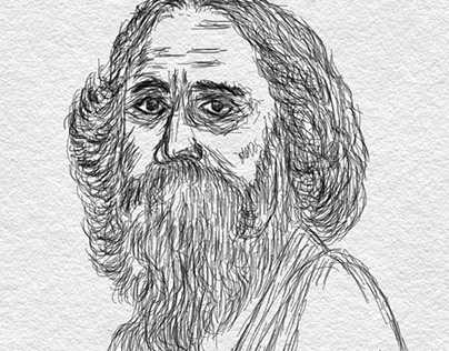 Rabindranath Tagore drawing  How to Draw Rabindranath Tagore   Ravindranath Thakur drawing from রব ঠকরর ছব অঙকন Watch Video   HiFiMovco