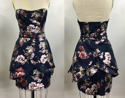 Mini Floral Party Dress: Finished Garnment
