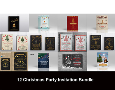 12 Christmas Invitation flyer Bundle