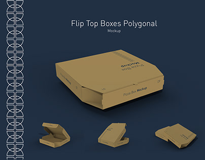 Polygonal Box Mockup, Pizza Box, Box Mockup