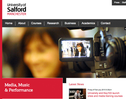 University of Salford, School Website Design