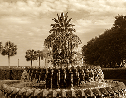 Sepia Pineapple Fountain