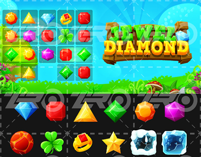 Jewel - Mobile Match 3 game graphic and UI design