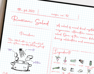 Russian Salad - an illustrated recipe infographic