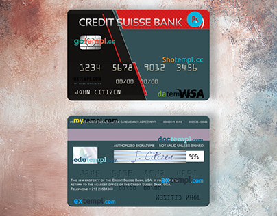 USA Credit Suisse Bank visa card