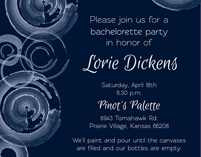 Bachelorette Painting Party Invitation