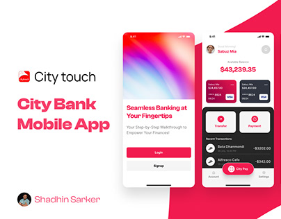 UI Design Case Study for City bank mobile app