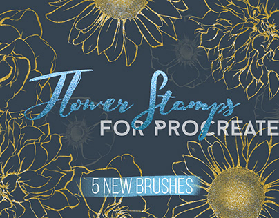 5 Flower Stamps for Procreate