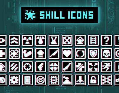 Free Skill 32×32 Icons for Cyberpunk Game