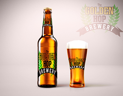 The Golden Hop Brewery Logo Design