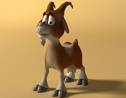 Cartoon Goat 3D Model Rigged