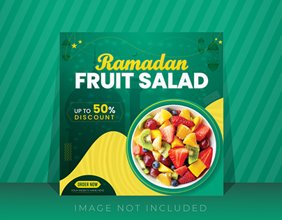 Ramadan Fruit Salad Social Media Post Design Template