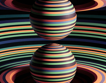 Spheres. Optical Art. 3D render