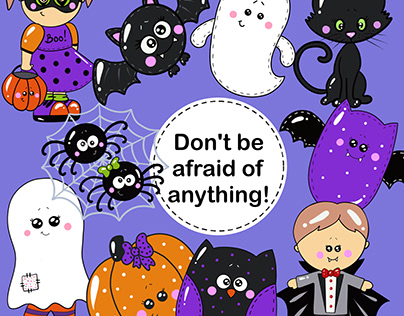 Don't be afraid of anything! Cute clipart