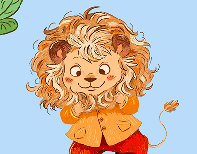 Happy lion cub, children's book