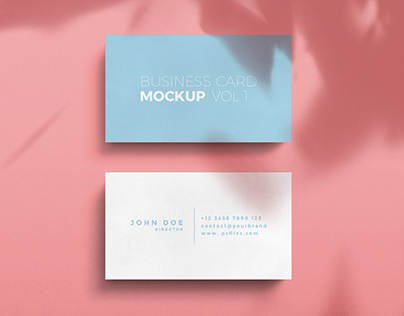 Free Business Card PSD Mockup - Shadow Overlay