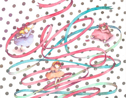 ribbon girl illustrations
