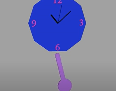 Clock 3D Animation pendulum