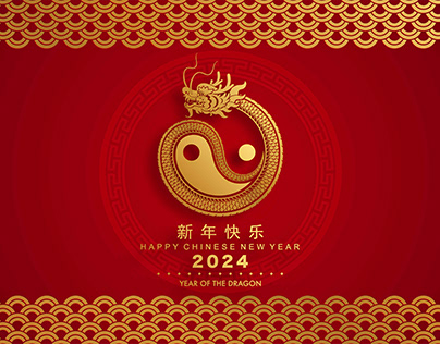 Happy chinese new year 2024 the dragon zodiac sign