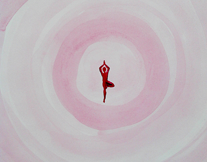 série de aquarelas - asana yoga