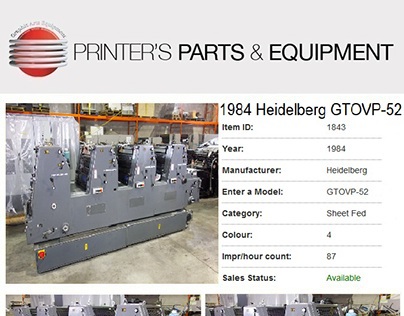 1984 Heidelberg GTOVP-52 by Printers Parts & Equipment