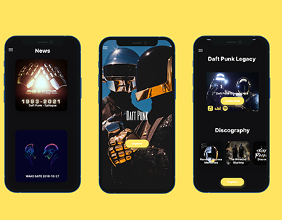 Daft Punk App: UI/UX Concept App