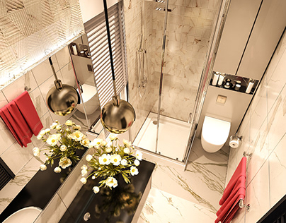 LUXURY,(BLACK AND WHITE) BATHROOM WITH POWDER ROOM
