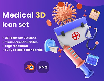 Medical 3d icon set
