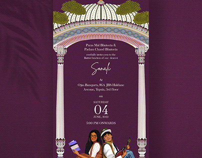 Bollywood theme invitation design