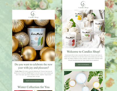 Design of Email for "Candles Shop"
