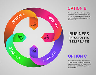 Free Circular Business Infographics Template Download