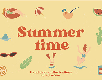 Summer Time Illustration Set