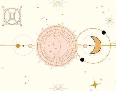 Fond d'écran ordinateur astrologique thème Gémeaux