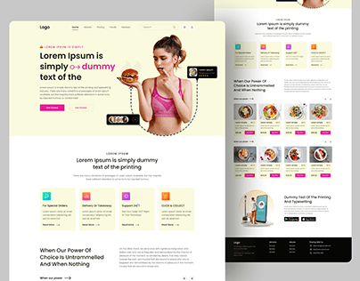 Online food delivery landing page