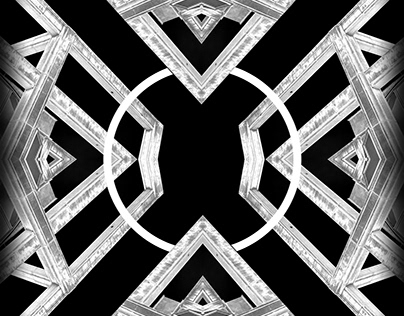 Photomontage structure tribal métallique noir et blanc
