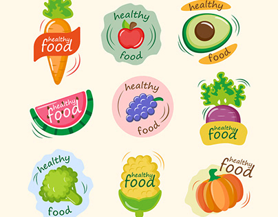 Logos\stickers "Healthy food"