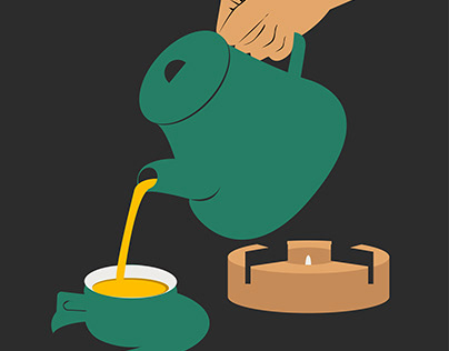 Tea ceremony vector illustration