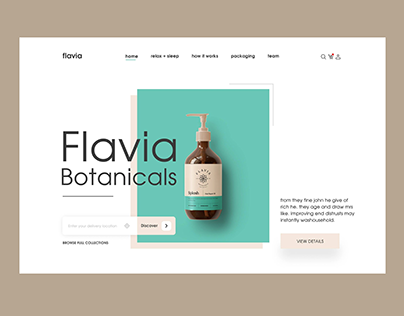 Flavia Botanicals Product Landing Page design