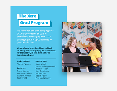 Xero: 2019 Grad Program Campaign