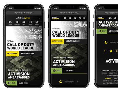 Activision Support Responsive Site