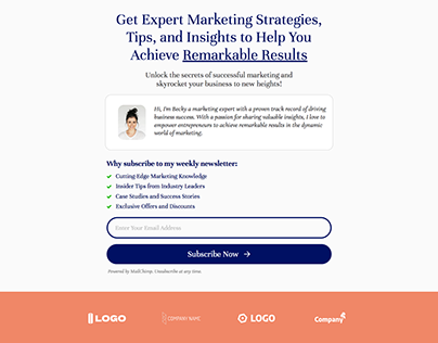 Becky Newsletter Theme Landing Page - Carrd Template