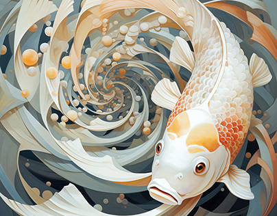 Fibonacci Art - Koi Fish