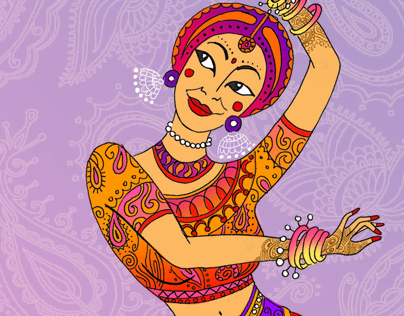 Illustration for Indian Dancing