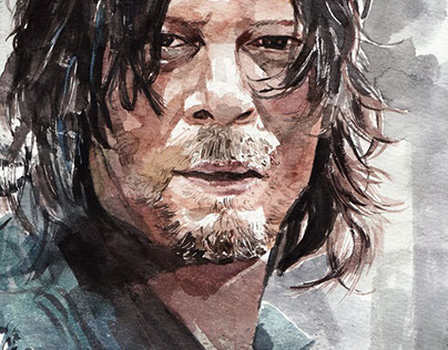 AMC The Walking Dead Watercolor painting