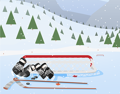 Ice Hockey Digital Illustration